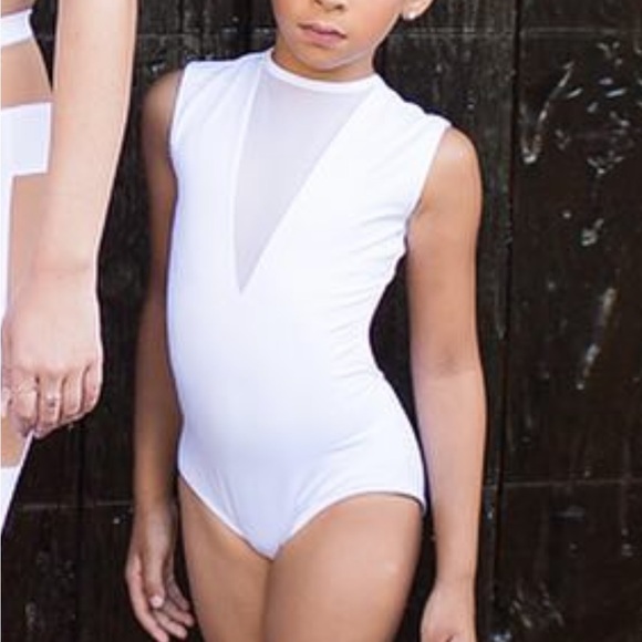 LA Designs Dancewear Jr. Child White Leotard - Picture 10 of 11